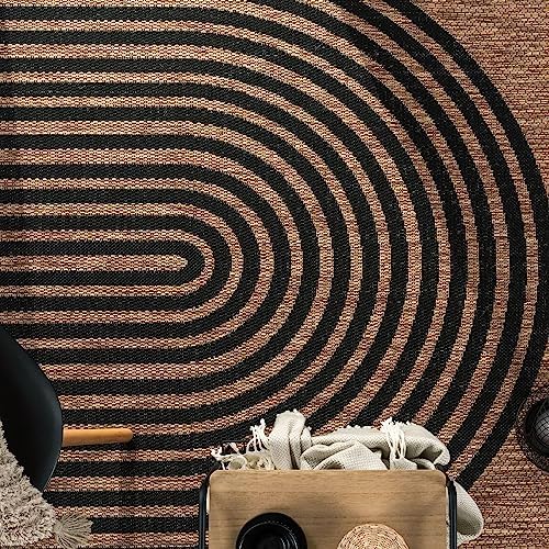 Paco Home Indoor and Outdoor Rug Boho Abstract Line Pattern in Black Brown, Size: 2'8" x 4'11" - Image 2