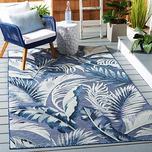 SAFAVIEH Washable Rug Outdoor Cabana Collection - 4' x 6', Black & Grey, Non-Shedding & Easy to Clean, Ideal for Patio, Backyard, Mudroom (CBN452H) by Unknown