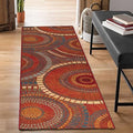 Liora Manne Marina Indoor/Outdoor Power Loomed Synthetic Blend Low Profile Area Rug - Transitional Geometric Casual Medallion Colorful (Circles Saffron) (1'11" x 4'11") by LushDecor