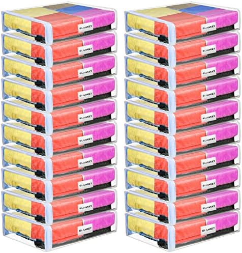 Kenning 20 Pcs Clear Zippered Storage Bags, Sheet, White, 11 x 15 x 4 Inch by Kenning