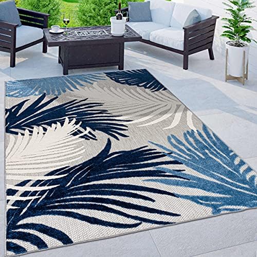 Rugshop Lucca Indoor/Outdoor Contemporary Floral Area Rug Navy 7'10" x 10' by Rugshop