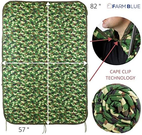 Farm Blue One of a Kind Digital Jungle Camo Army Blanket - Woobie Blanket Poncho Liner - Perfect Gear for Picnic, Hiking, or Car – Unique Custom Camo, Military Camping Blanket - Image 3
