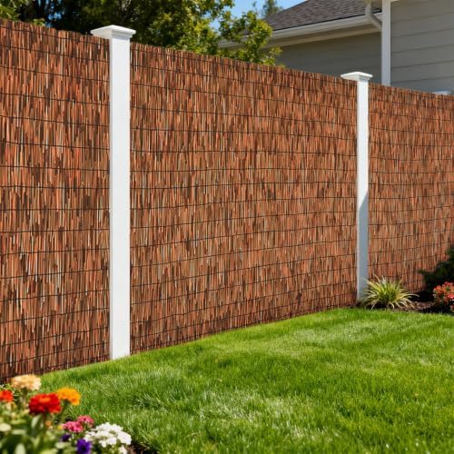 Brown 2 Pack 6FT X16.4FT Reed Fencing Roll Bamboo Privacy Screen by SHYDZYYC