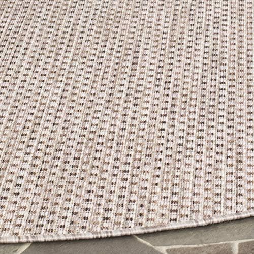 SAFAVIEH Washable Rug Outdoor Courtyard Collection - 5'3" Round, Beige & Brown, Non-Shedding & Easy Cleaning, Ideal for Patio, Backyard, Mudroom (CY8521-36312) - Image 6