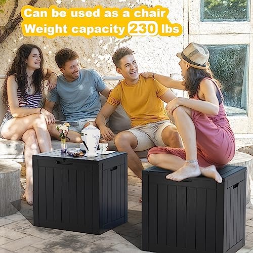 Vixzen 30 Gallon Deck Boxes Outdoor Waterproof, Lockable Storage Box for Patio Cushions Storage Furniture, Garden Tools, Pool Supplies, Weatherproof and UV Resistant (Black, 30 Gallon) - Image 3