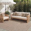 SAFAVIEH Washable Rug Outdoor Courtyard Collection - 6'7" x 9'6", Natural & Black, Non-Shedding & Easy Cleaning, Ideal for Patio, Backyard, Mudroom (CY8521-37312) by Unknown
