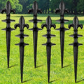Tandefio 6 Pcs Fleur De Lis Garden Hose Guide Stakes, Cast Iron Black by Tandefio