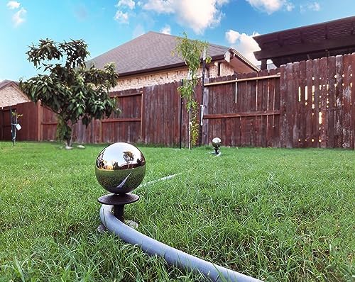 Lulu Decor, Garden Silver Gazing Ball Hose Guide, Set of 2 Strong and Decorative Hose Guide that Protects Your Plants While Providing Elegance to Your Garden - Image 3