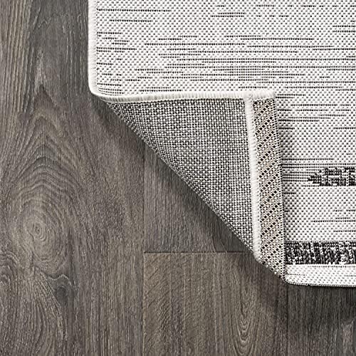 JONATHAN Y Stripe Geometric Indoor Outdoor Area Rug 5X8 Ivory/Black, Zolak Berber for Backyard, Patio, Porch, Easy-Cleaning, High Traffic, Pet-Friendly, Non-Shedding (SMB124D-5) - Image 4