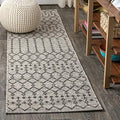 Eyely Moroccan Woven Runner Rug 2X10 Lt Gray/Black, Indoor Outdoor Rug by eyely