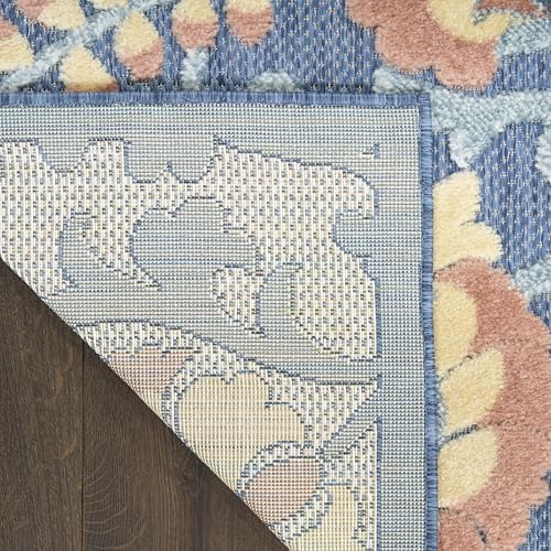 Nourison Home Aloha Blue Rose 2'8" x 4' Area Rug - Easy Clean, Non Shedding, Bed Room, Living Room, Dining Room, Kitchen (3' x 4') - Image 7