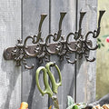 Sungmor Vintage Cast Iron Wall Hook Rack - Ornate 4-Hooks Coat and Hat Organizer - Heavy Duty Decorative Hanger for Entryway, Bathroom, or Mudroom - Retro Court Style & Rustic Bronze Finish by Sungmor