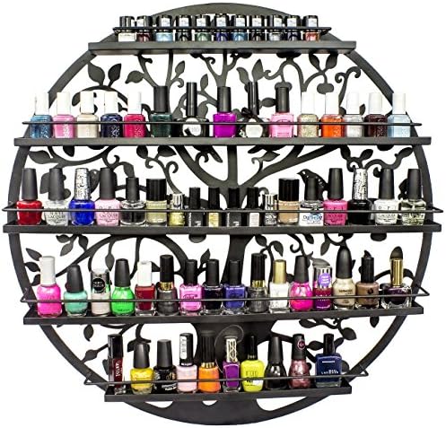Sorbus Nail Polish Wall Rack, 5-Tier Metal Display, Wall Mounted (Black) - Image 5