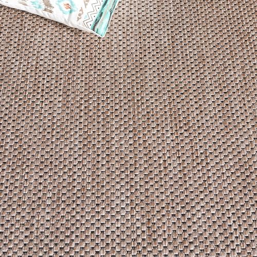 SAFAVIEH Washable Rug Outdoor Courtyard Collection - 8' x 10', Natural & Black, Non-Shedding & Easy Cleaning, Ideal for Patio, Backyard, Mudroom, DIning Space (CY8521-37312) - Image 5