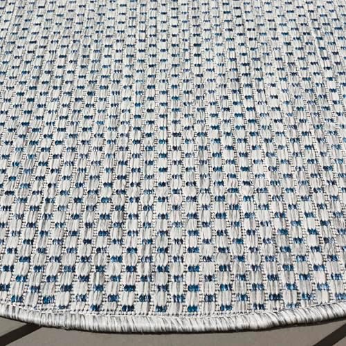 SAFAVIEH Courtyard Outdoor Round Rug 10', Grey & Navy CY8521-36812 - Image 6
