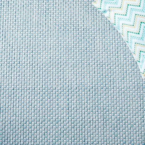 SAFAVIEH Courtyard Collection 4' x 4' Square Aqua/Grey CY8521 Indoor/ Outdoor Waterproof Easy Cleaning Patio Backyard Mudroom Accent Rug - Image 6