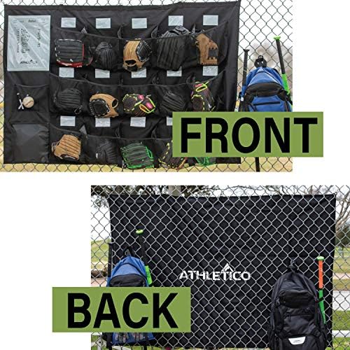 Athletico 15 Player Dugout Organizer - Hanging Baseball Helmet Bag to Organize Baseball Equipment Including Gloves, Helmets, Batting Gloves, Balls, & More - Image 3