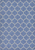 Unique Loom Outdoor Trellis Collection Area Rug (7' 1" x 10' Rectangle, Navy Blue/ Ivory) by UniqueLoom