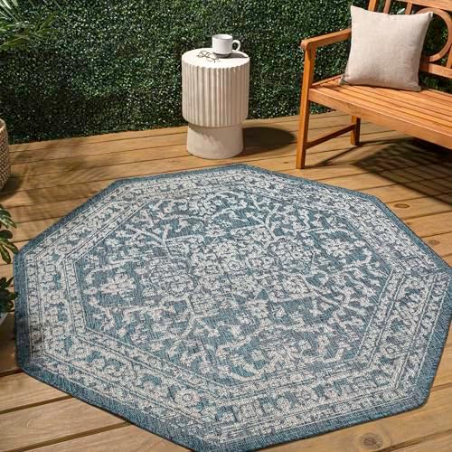 Eyely Filigree Weave Runner Rug 2X8 Cream/Orange, Indoor Outdoor Rug - Image 4