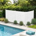 Kozyard 50" W x 48" H Outdoor Privacy Screen with Aluminum Posts, Air Conditioner Fence Panels, Pool Equipment Enclosure, Trash Can Screen Fence Kit for Outside Backyard Patio (White/3 Panels) by Kozyard