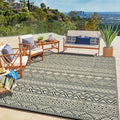 GlowSol 9x18 Outdoor Rug Waterproof Carpet with Carry Bag Outdoor Plastic Straw Rug for Patio Modern Camping Mat Easy Cleaning Reversible Outdoor Carpet for Balcony Deck Backyard RV Picnic,Brown by GLOWSOL