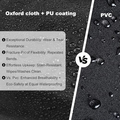 UPGRADE Outdoor Furniture Covers, Custom Size 68"(L) x 36"(W) x 36"(H) Rectangular Patio Table and Chair Waterproof Covers, Heavy Duty 420D, Black - Image 2