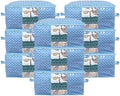 Kuber Industries Foldable Underbed Storage Bag|Organizer For Clothes Large|Non-Woven Comforter, Blanket Cover|Metalic Print & Side Handle|Pack of 9 (Sky Blue) by Kuber+Industries