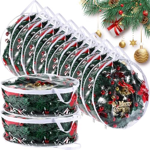 Shappy 10 Pcs 36 Inch Clear Wreath Storage Bags PVC Waterproof, White by Shappy
