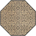 Eyely Filigree WeaveOctagon Area Rug 5 Ft Black/Khaki, Indoor Outdoor Rug by eyely