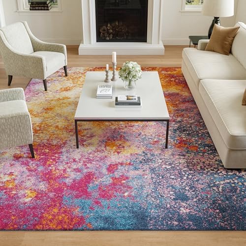 Nourison Home Passion Sunburst 8' x 10' Area-Rug, Modern, Abstract, Easy-Cleaning, Non Shedding, Bed Room, Living Room, Dining Room, Kitchen - Image 4