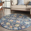Nourison Home Passion Navy 4' x Round Area Rug - Easy Clean, Non Shedding, Bed Room, Living Room, Dining Room, Kitchen (4' x Round) by NourisonHome