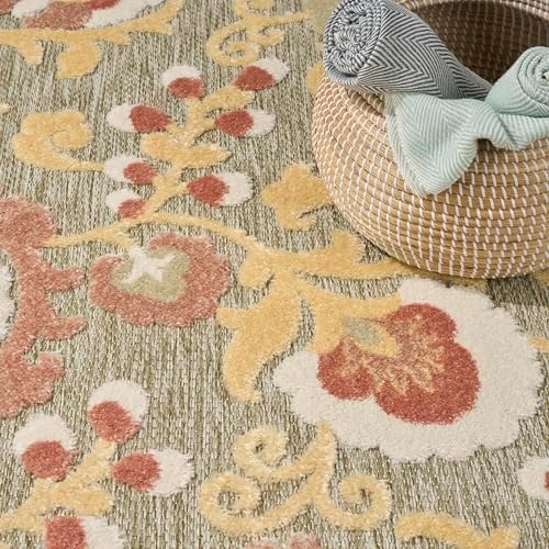 Nourison Home Aloha Sage Rose 5'3" x 7'5" Area Rug - Easy Clean, Non Shedding, Bed Room, Living Room, Dining Room, Kitchen (5' x 8') - Image 5