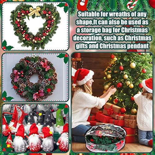 Shappy 10 Pieces Wreath Storage Bags 30 Inch Dual Zippers,Clear, Black - Image 7