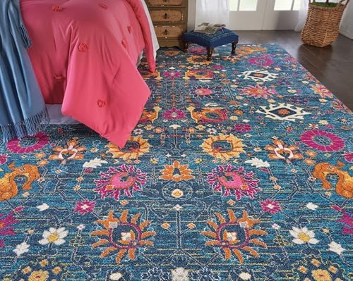 Nourison Home Passion Denim 9' x 12' Area Rug - Easy Clean, Non Shedding, Bed Room, Living Room, Dining Room, Kitchen (9' x 12') - Image 3