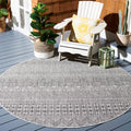 SAFAVIEH Washable Rug Outdoor Courtyard Collection - 7'10" Round, Black & Grey, Non-Shedding & Easy Cleaning, Ideal for Patio, Backyard, Mudroom (CY8196-37612) by Unknown