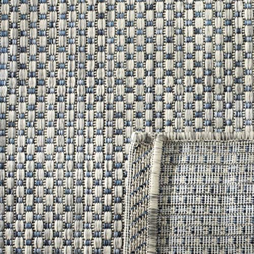 SAFAVIEH Courtyard Outdoor Square Rug 10', Grey & Navy CY8521-36812 - Image 7