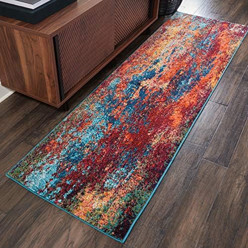 Nourison Home Celestial Atlantic 2'2" x 12' Area Rug - Easy Clean, Non Shedding, Bed Room, Living Room, Dining Room, Kitchen (12' Runner) by NourisonHome