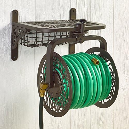Liberty Garden 714 Decorative Cast Aluminum Navigator Rotating Garden Hose Reel, Holds 125-Feet of 5/8-Inch Hose - Bronze - Image 3