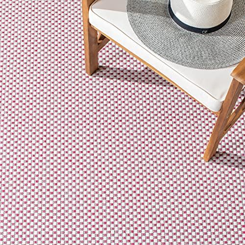 SAFAVIEH Washable Rug Outdoor Courtyard Collection - 6'7" Square, Ivory & Pink, Non-Shedding & Easy Cleaning, Ideal for Patio, Backyard, Mudroom (CY8521-53812) - Image 5