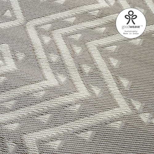 Fab Habitat Aztec Outdoor Rug - Waterproof, Fade Resistant, Crease-Free - Premium Recycled Plastic - Striped - Patio, Porch, Deck, Balcony - Ojai - Beige - 5 x 8 ft - Image 6