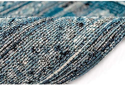 Liora Manne Marina Indoor Outdoor Rug - Tribal Design, Comfortable & Durable, Power Loomed, Polypropylene Material, UV Stabilized, Tribal Stripe Denim, 8'10" x 11'9" - Image 7