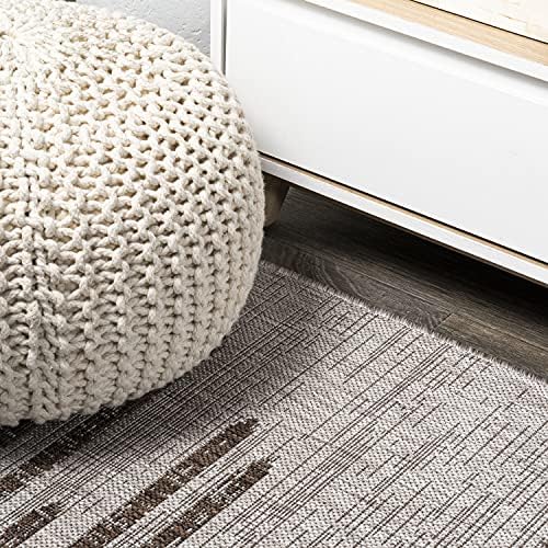 JONATHAN Y Stripe Geometric Indoor Outdoor Runner Rug 2X8 Beige/Brown, Zolak Berber for Backyard, Patio, Porch, Easy-Cleaning, High Traffic, Pet-Friendly, Non-Shedding (SMB124A-28) - Image 4