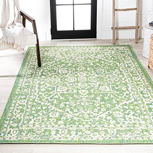 Eyely Filigree Weave Runner Rug 2X10 Cream/Orange, Indoor Outdoor Rug - Image 4