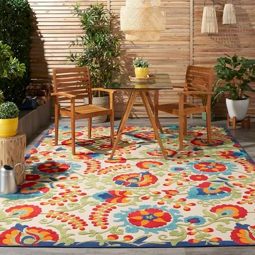 Nourison Home Aloha Multicolor 9'6" x 13' Area Rug - Easy Clean, Non Shedding, Bed Room, Living Room, Dining Room, Kitchen (10' x 13') - Image 6