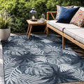 Luul Home Floral Indoor Outdoor Rugs 8x10 Large Area Rug for Living Room, Patio Decor, Kitchen, and Entryway Rug, Washable Stain Resistant Outside Carpet Navy 8 x 10 by Unknown
