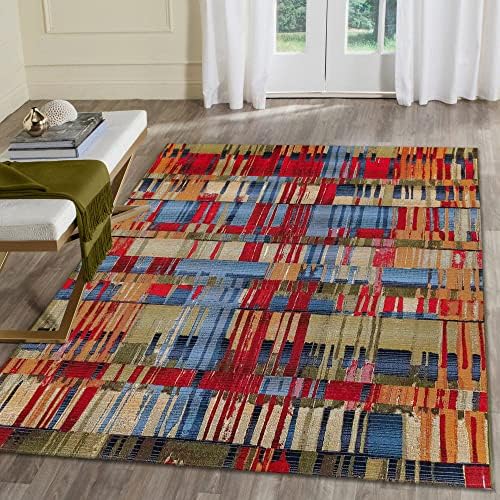 Liora Manne Marina Indoor Outdoor Rug - Multicolored Designs, Comfortable & Durable, Power Loomed, Polypropylene Material, UV Stabilized, Paintbox, 4'10" x 7'6" by LushDecor