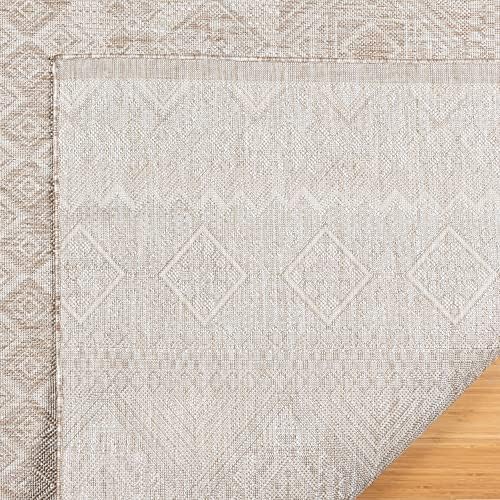 Gertmenian Indoor Outdoor Area Rug, Classic Flatweave, Moroccan Collection II, Stain & UV Resistant Carpet, Deck, Patio & Mudroom, 6x9 Medium, Vintage Brown Tan Distressed Classic Tribal, 19505 - Image 5