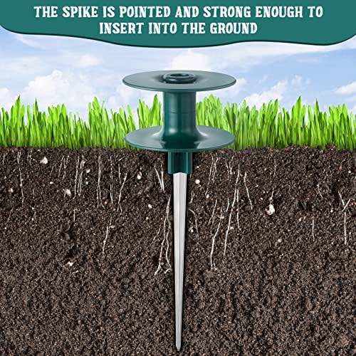 Chumia Garden Hose Guide Stakes, 10 Inch Metal Spike, Dark Green, 12 Pieces - Image 4