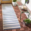 SAFAVIEH Washable Rug Outdoor Courtyard Collection - 2'3" x 22' Runner, Beige & Blue, Non-Shedding & Easy Cleaning, Ideal for Patio, Entryway, Mudroom, Hallway, Kitchen (CY6062-233) by Unknown