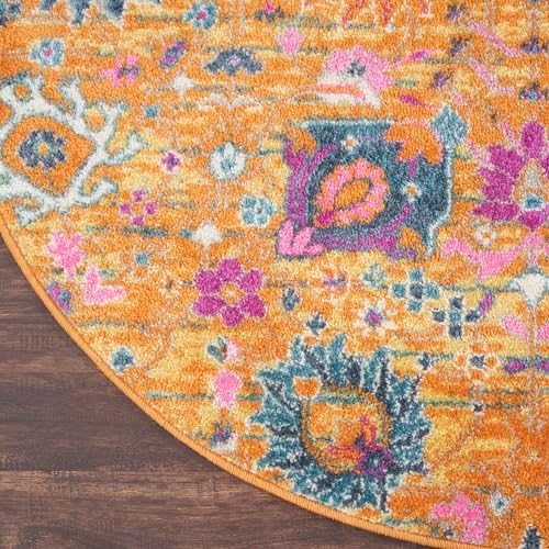 Nourison Home Passion Sunburst 8' x Round Area Rug, Boho, Moroccan, Bed Room, Living Room, Dining Room, Kitchen, Easy Clean, Non Shedding, (8' Round) - Image 6